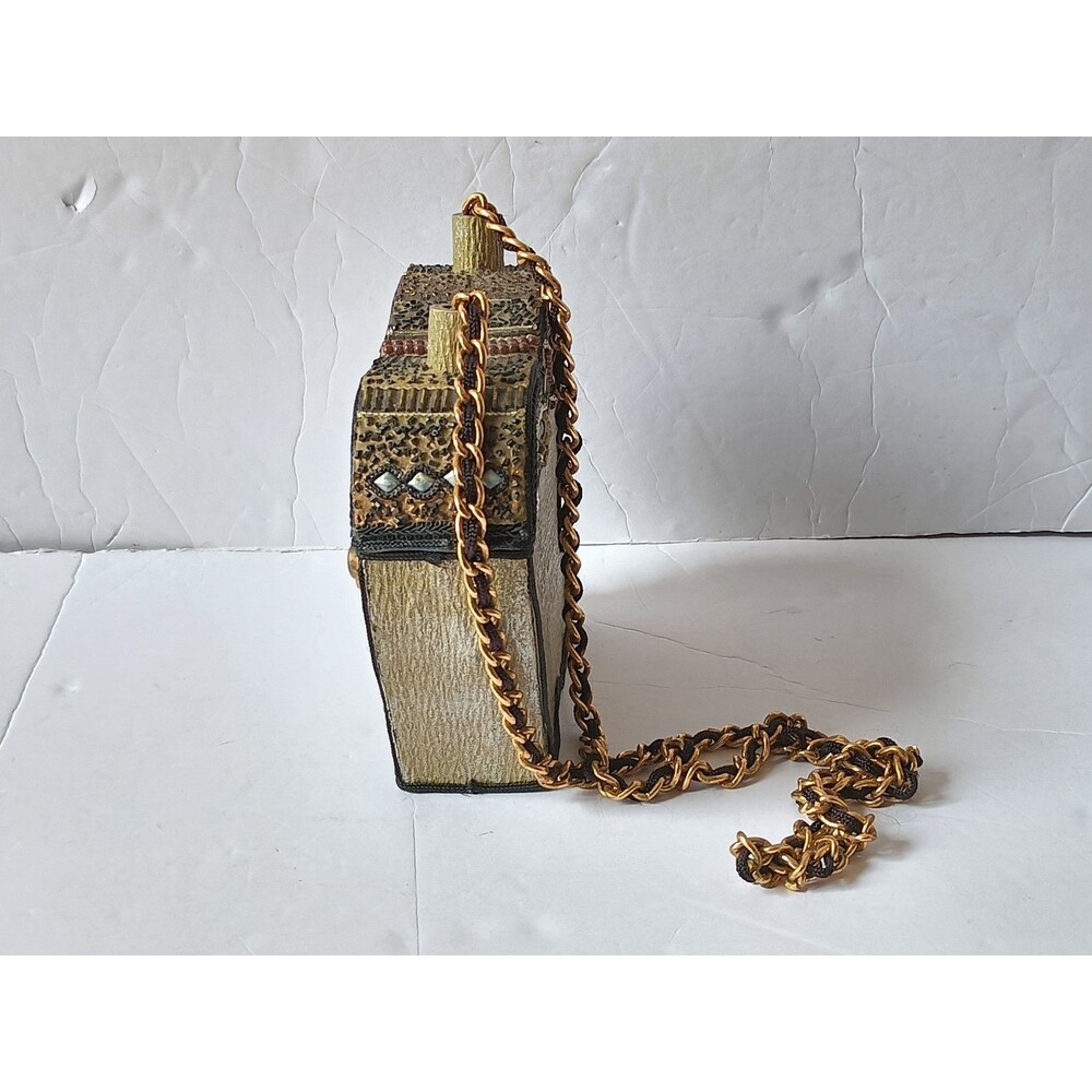 Vintage Mary Frances Elephant Box Bag Beaded Jeweled Crossbody Purse Rare 90s - Picture 4 of 9
